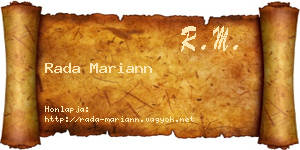 Rada Mariann névjegykártya